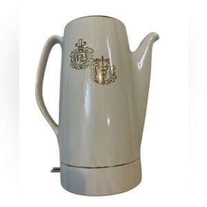 60s Vintage China RX Pharmacist Electric Coffee Pot Percolator Gold Owens IL